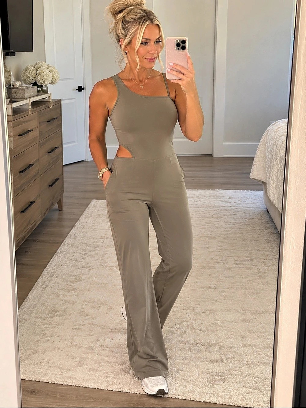 Mocha Cutout Jumpsuit Like New50
